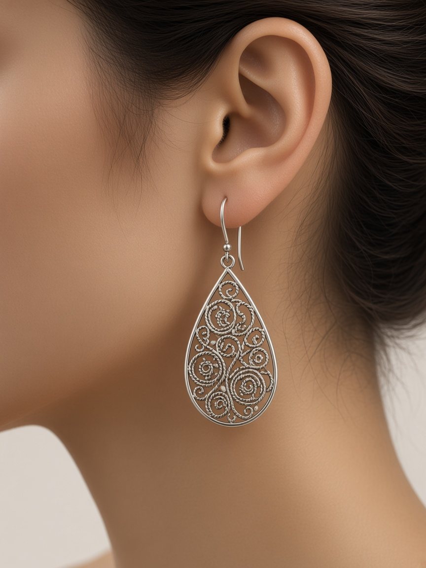 Aretes Chaska en oreja