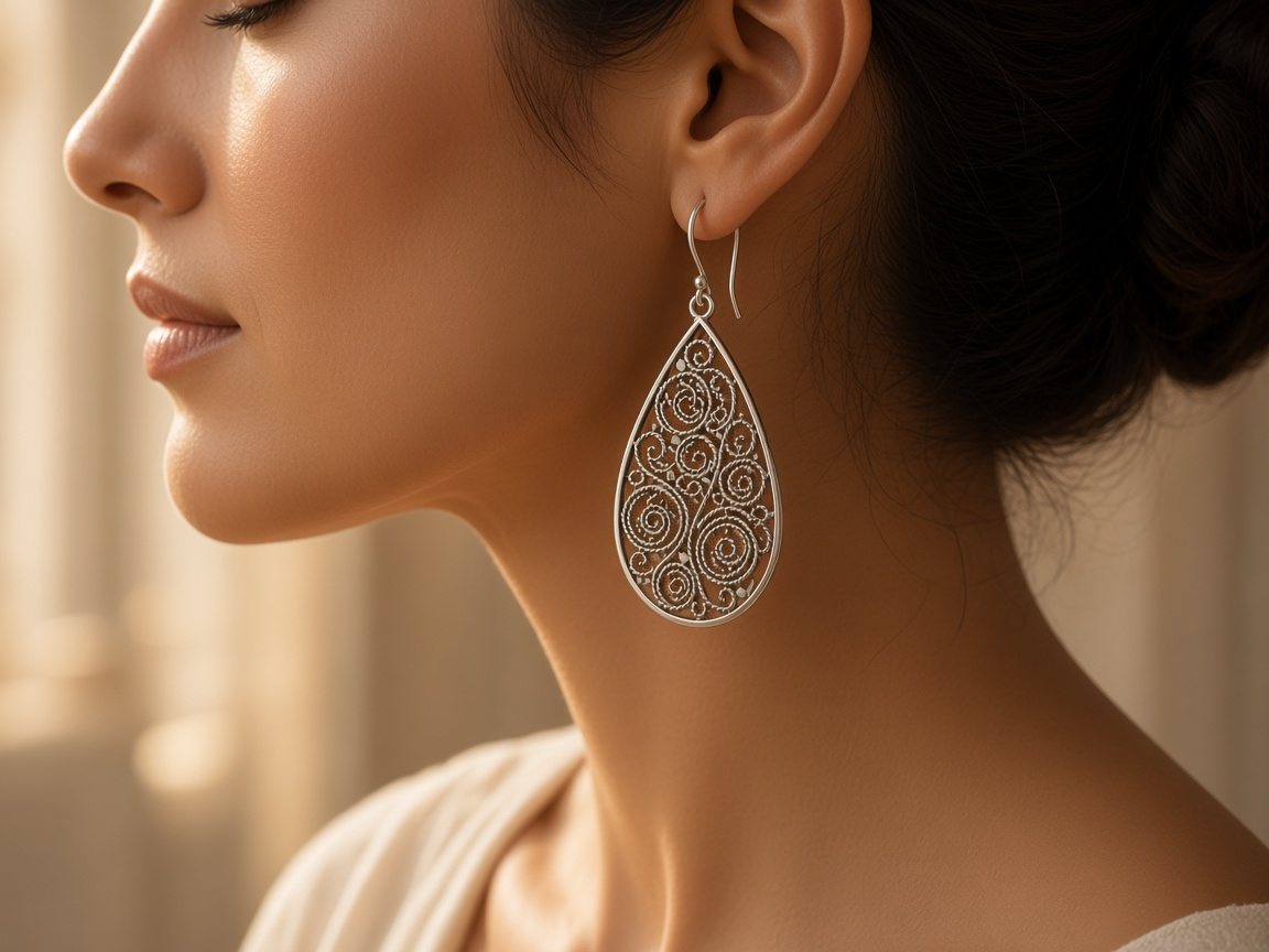 Aretes Pacha en oreja